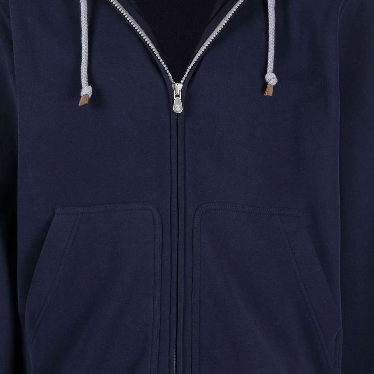 Sizing ブルネロクチネリ FW21 ブルー リブ ジップアップ フーディ ジャケット MTU149069G-C6134