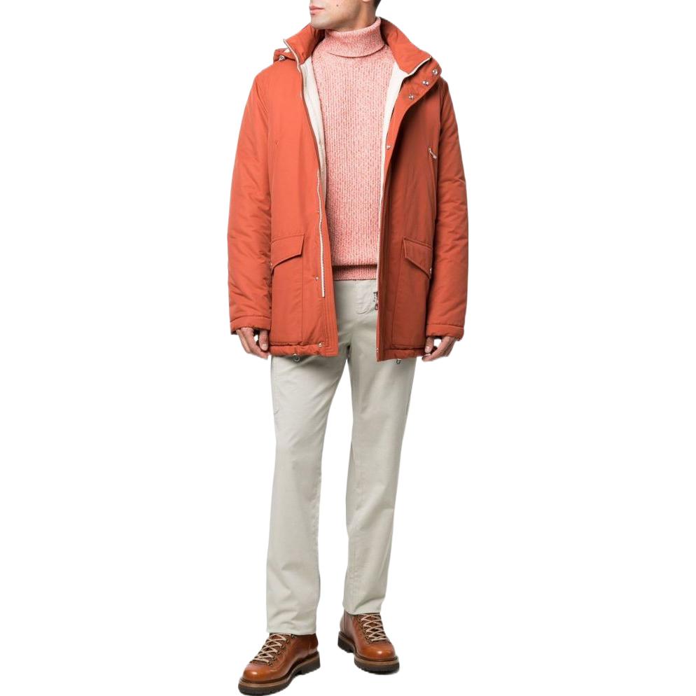 Lookbook Brunello Cucinelli FW21 橘色高領羊毛針織毛衣 M3674103-CIP19