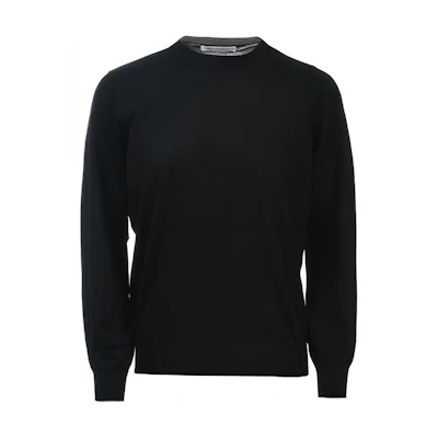 Brunello Cucinelli FW21 Black Crewneck Wool Pullover Sweater for Men M2400100-CH101