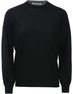 Brunello Cucinelli 黑色羊毛圓領毛衣男士 FW21 系列 M2400100-CH101 Order Brunello Cucinelli 黑色羊毛圓領毛衣男士 FW21 系列 M2400100-CH101