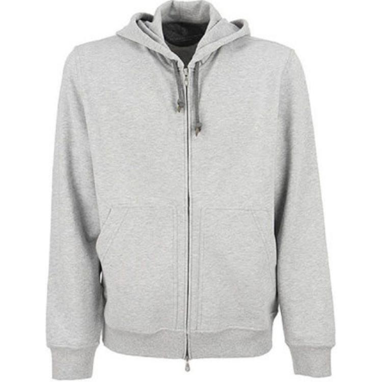 Brunello Cucinelli FW21 Light Gray Double-Zip Hoodie Jacket M0T359069G-C9300