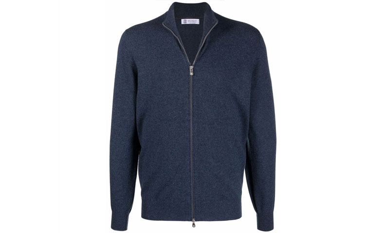 Brunello Cucinelli FW21 Solid Casual Zip Jacket Blue Menswear M2200106CW946