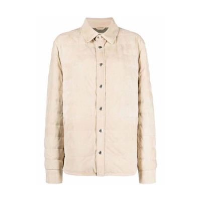 Brunello Cucinelli FW21 Suede Quilted Shirt Jacket Beige () M0PCL1778-C8085