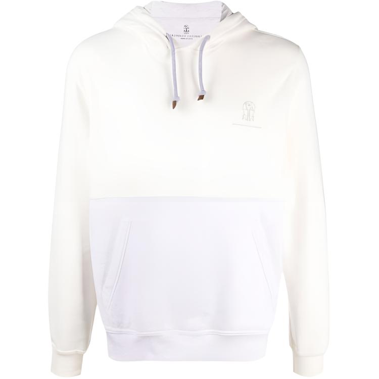 Brunello Cucinelli FW21 White Casual Pullover Sweatshirt MTU149240G-CI041