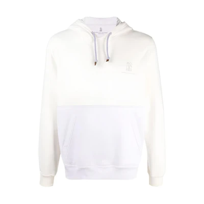 Brunello Cucinelli FW21 White Casual Pullover Sweatshirt MTU149240G-CI041
