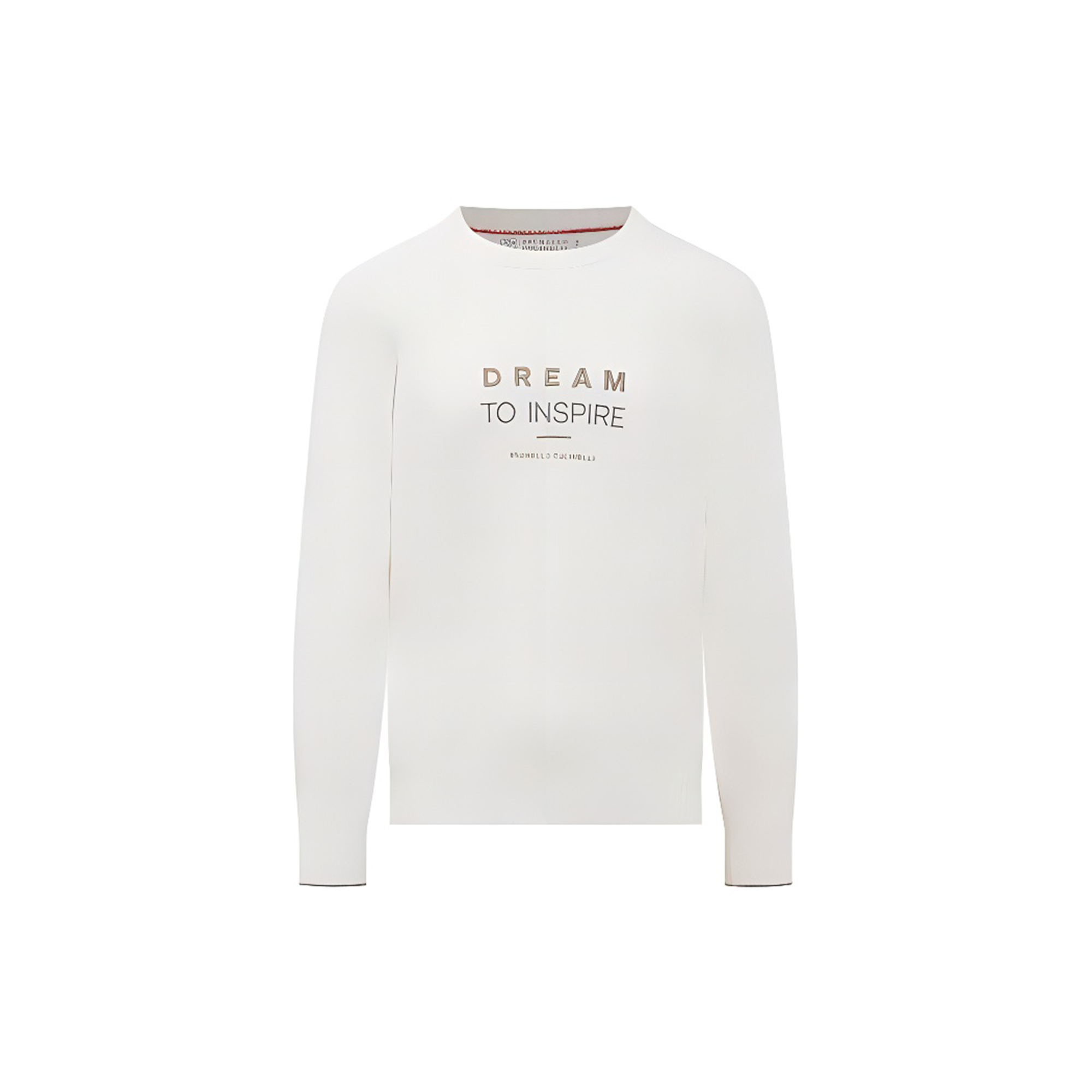 Brunello Cucinelli FW22  Embroidered Logo Crewneck Sweater Off-White. M22705500-CHV08