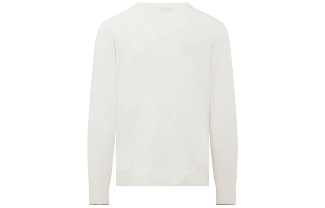 Lookbook Brunello Cucinelli FW22 刺繡Logo圓領毛衣 奶白色 M22705500-CHV08