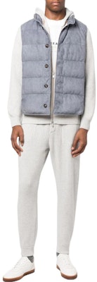 Brunello Cucinelli FW22 淺灰色針織抽繩休閒長褲。 M22704809GCO613 Lookbook Brunello Cucinelli FW22 淺灰色針織抽繩休閒長褲。 M22704809GCO613