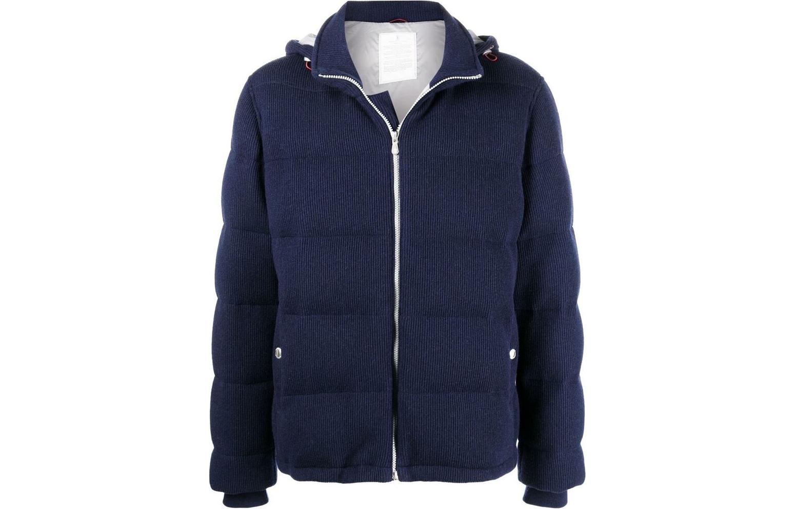 Order 布內洛·庫奇內利 FW22 海軍藍可拆帽羽絨外套. M221P209CTV87