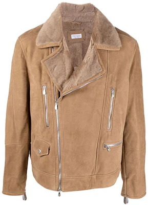 Brunello Cucinelli FW22 棕色纯色机车夹克 MPMEC1899C7130 Buy Brunello Cucinelli FW22 棕色纯色机车夹克 MPMEC1899C7130