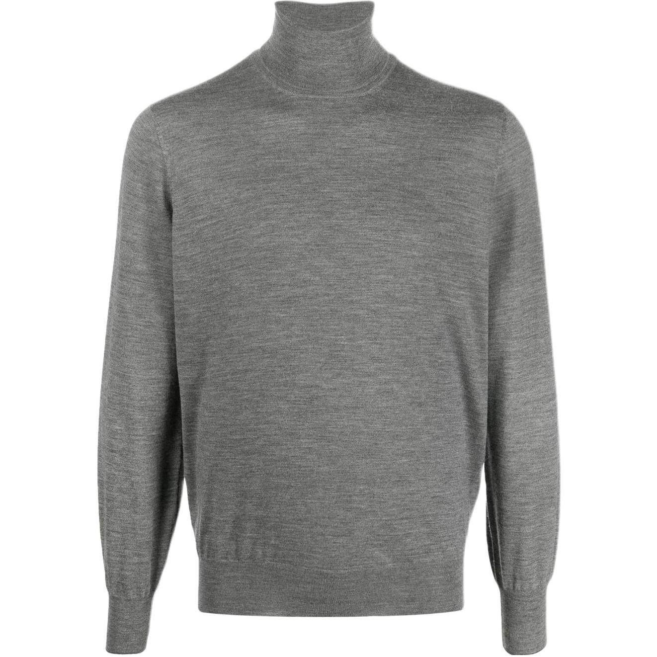 Brunello Cucinelli FW22 Gray Solid Turtleneck Pullover Sweatshirt M2400103CG217