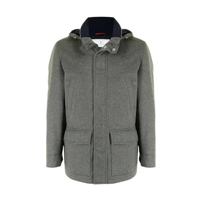Brunello Cucinelli FW22 Gray Waterproof Hooded Jacket MM4006400C-C179