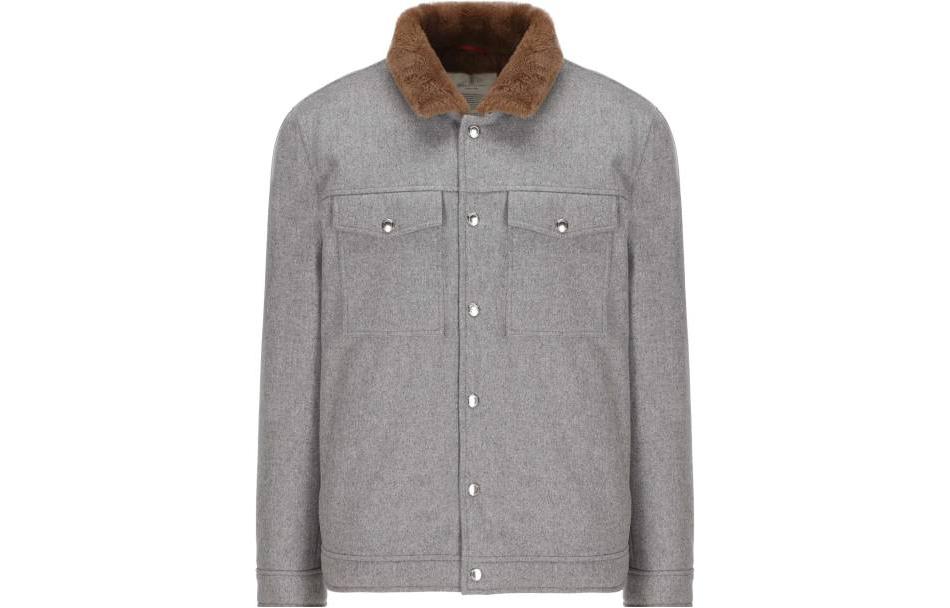 Brunello Cucinelli FW22 Grey Colorblock Single-Breasted Jacket Menswear MM4636477-CAB68