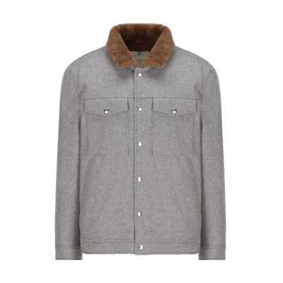 Brunello Cucinelli FW22 Grey Colorblock Single-Breasted Jacket Menswear MM4636477-CAB68