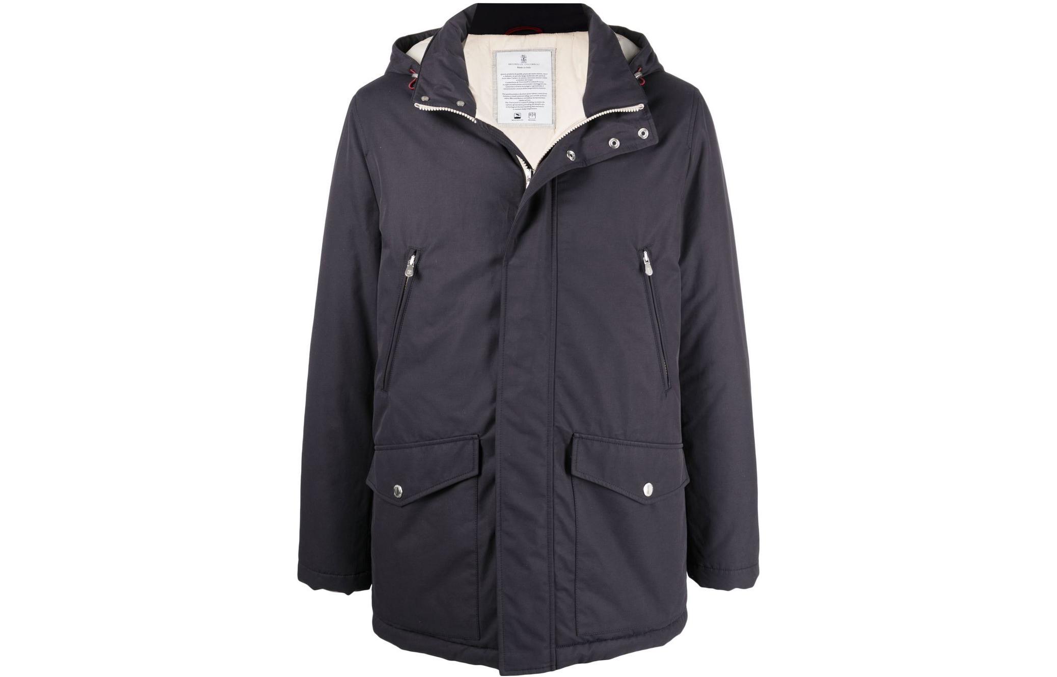 Brunello Cucinelli FW22 Navy Blue Jacket with Detachable Hood Casual Coat MQ4206451-CBG39