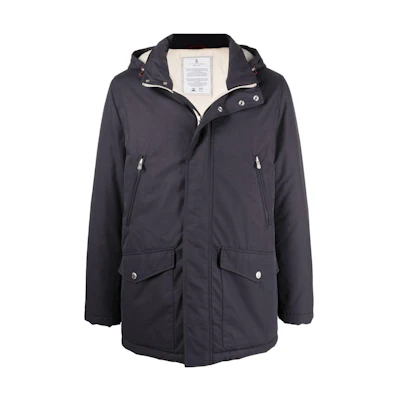 Brunello Cucinelli FW22 Navy Blue Jacket with Detachable Hood Casual Coat MQ4206451-CBG39