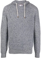 Brunello Cucinelli FW22 Navy Knit Hoodie Mixed Ribbed Drawstring Sweater. M3674109-CWX67 Brunello Cucinelli FW22 Navy Knit Hoodie Mixed Ribbed Drawstring Sweater. M3674109-CWX67