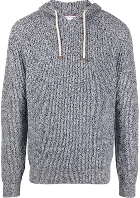 ブルネロ クチネリ FW22 ネイビー ニット フーディー リブ ドローストリング セーター M3674109-CWX67 Buy ブルネロ クチネリ FW22 ネイビー ニット フーディー リブ ドローストリング セーター M3674109-CWX67