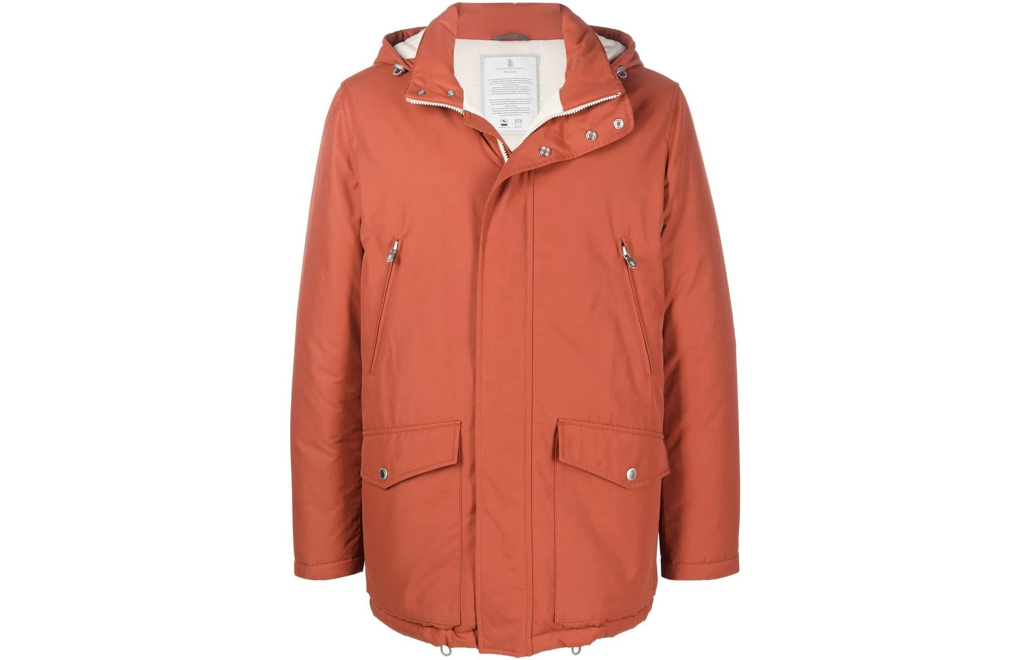 Brunello Cucinelli FW22 Orange Jacket with Detachable Hood MQ4206451-CYU62