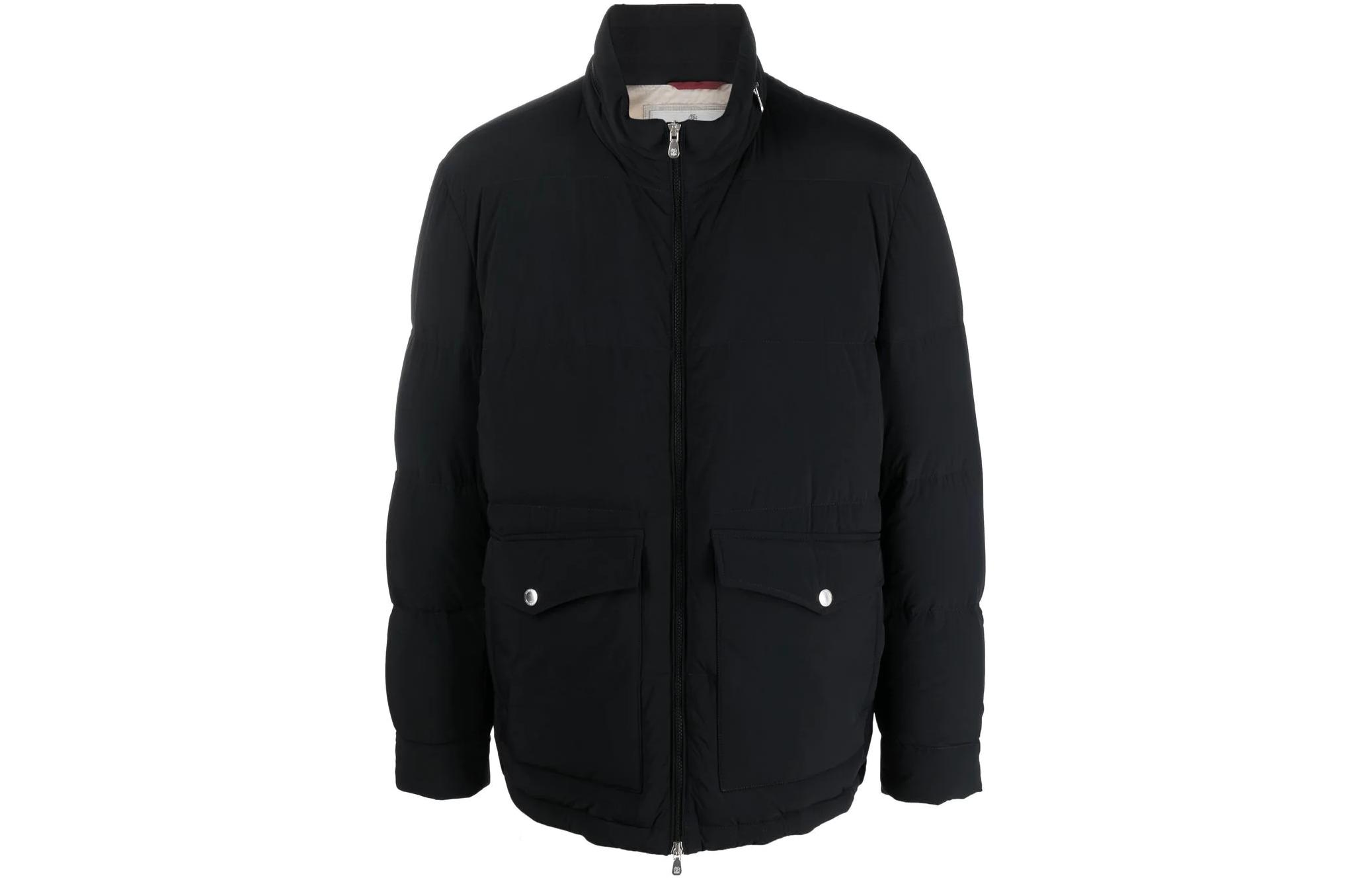 Brunello Cucinelli FW22 Quilted Puffer Zip Jacket Black Long Sleeve ML4911876-CQD26