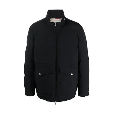 Brunello Cucinelli FW22 Quilted Puffer Zip Jacket Black Long Sleeve ML4911876-CQD26
