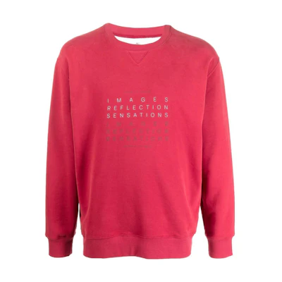 Brunello Cucinelli FW22 Red Letter Print Crewneck Long Sleeve Sweatshirt Men MTU143431-CWG09