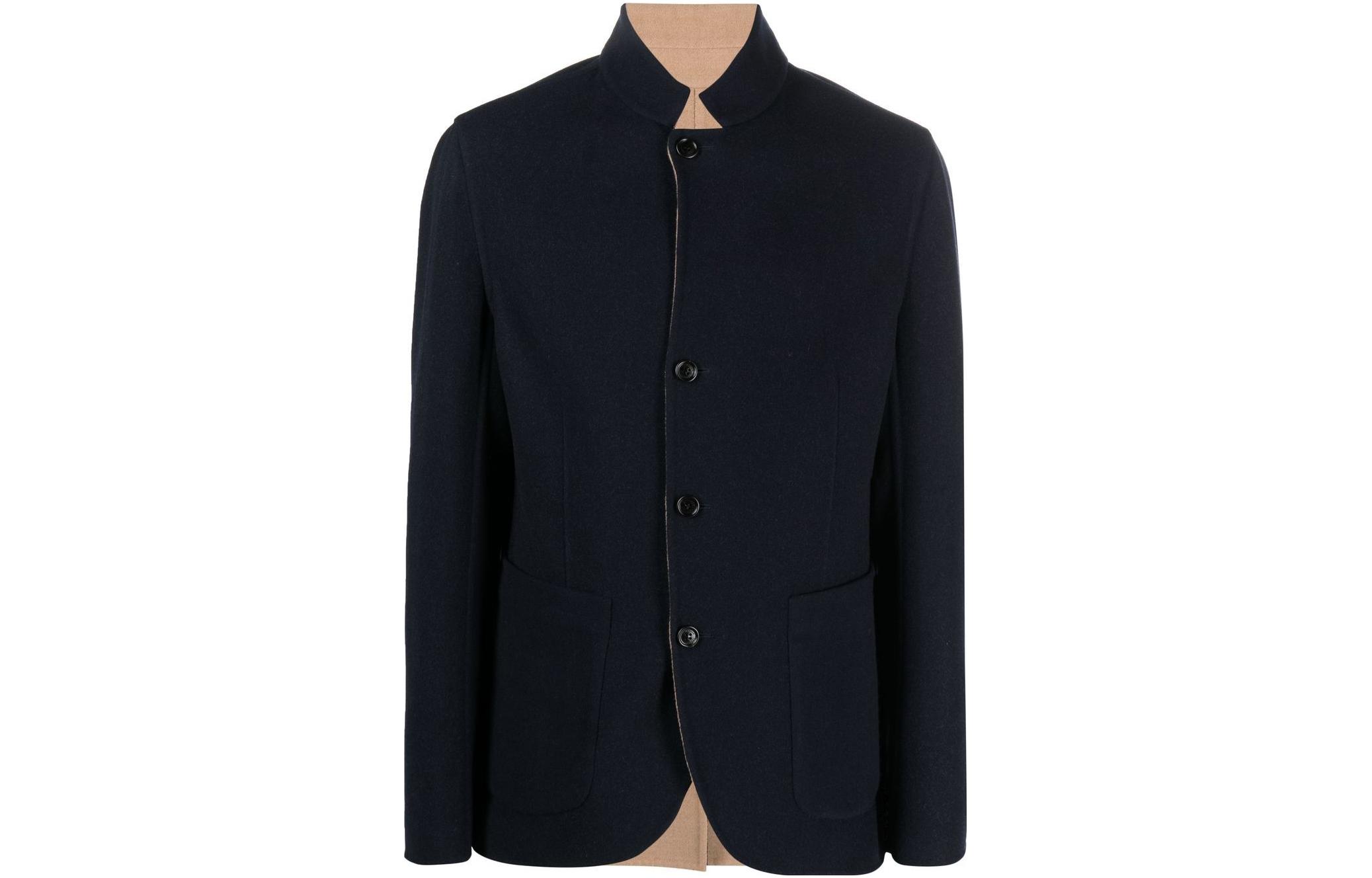 Brunello Cucinelli FW22 Reversible Single-Breasted Jacket Blue MQ4219920C043