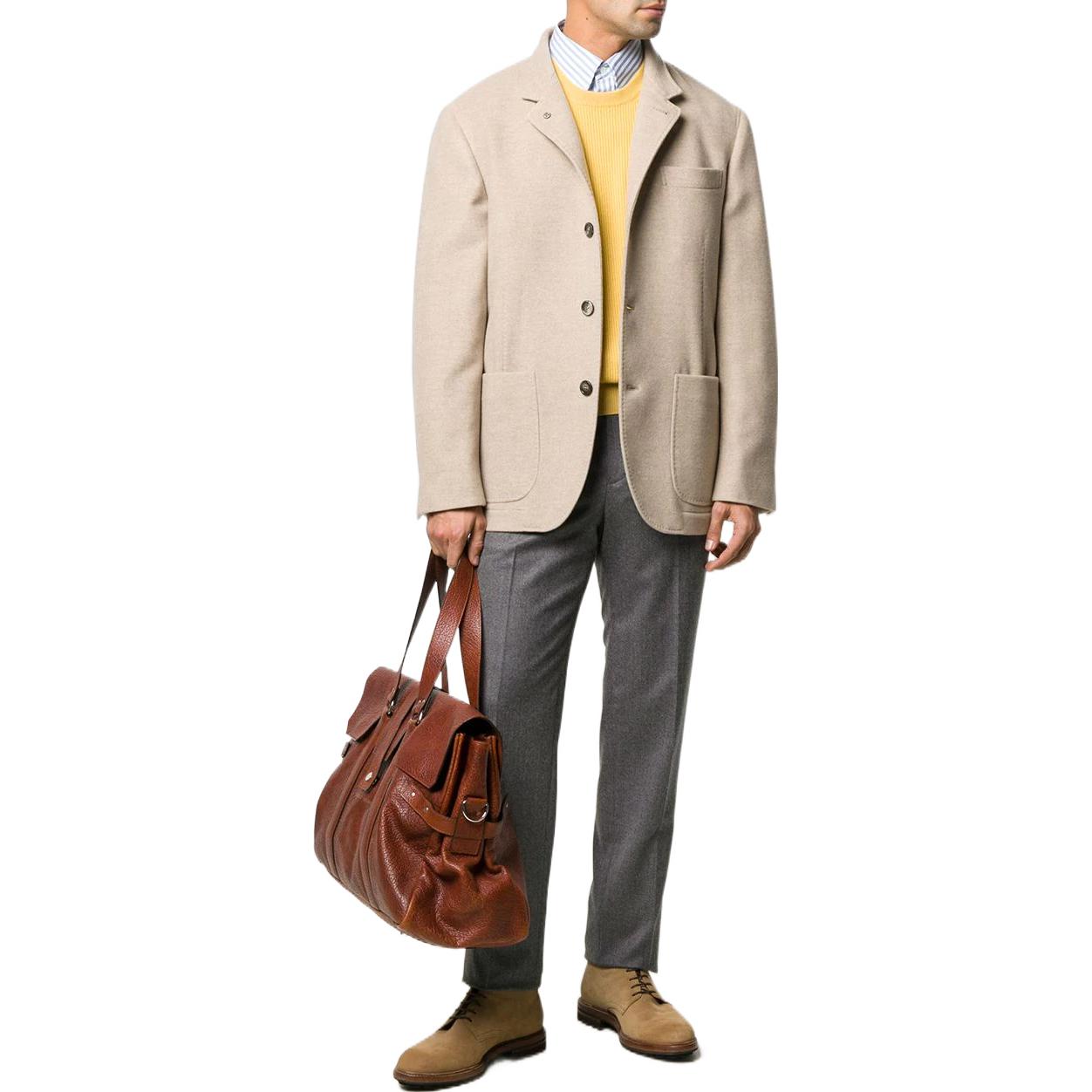 Lookbook Brunello Cucinelli FW22 男士單排釦西裝外套 米白色 MT4976265-C222