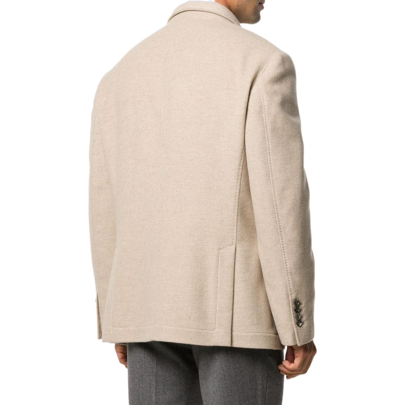 Shop Brunello Cucinelli FW22 男士單排釦西裝外套 米白色 MT4976265-C222