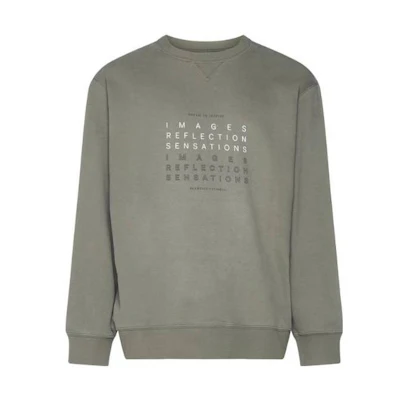 Brunello Cucinelli FW22 Solid Letter Logo Crewneck Sweatshirt Men Grey-Green MTU143431-CMB60
