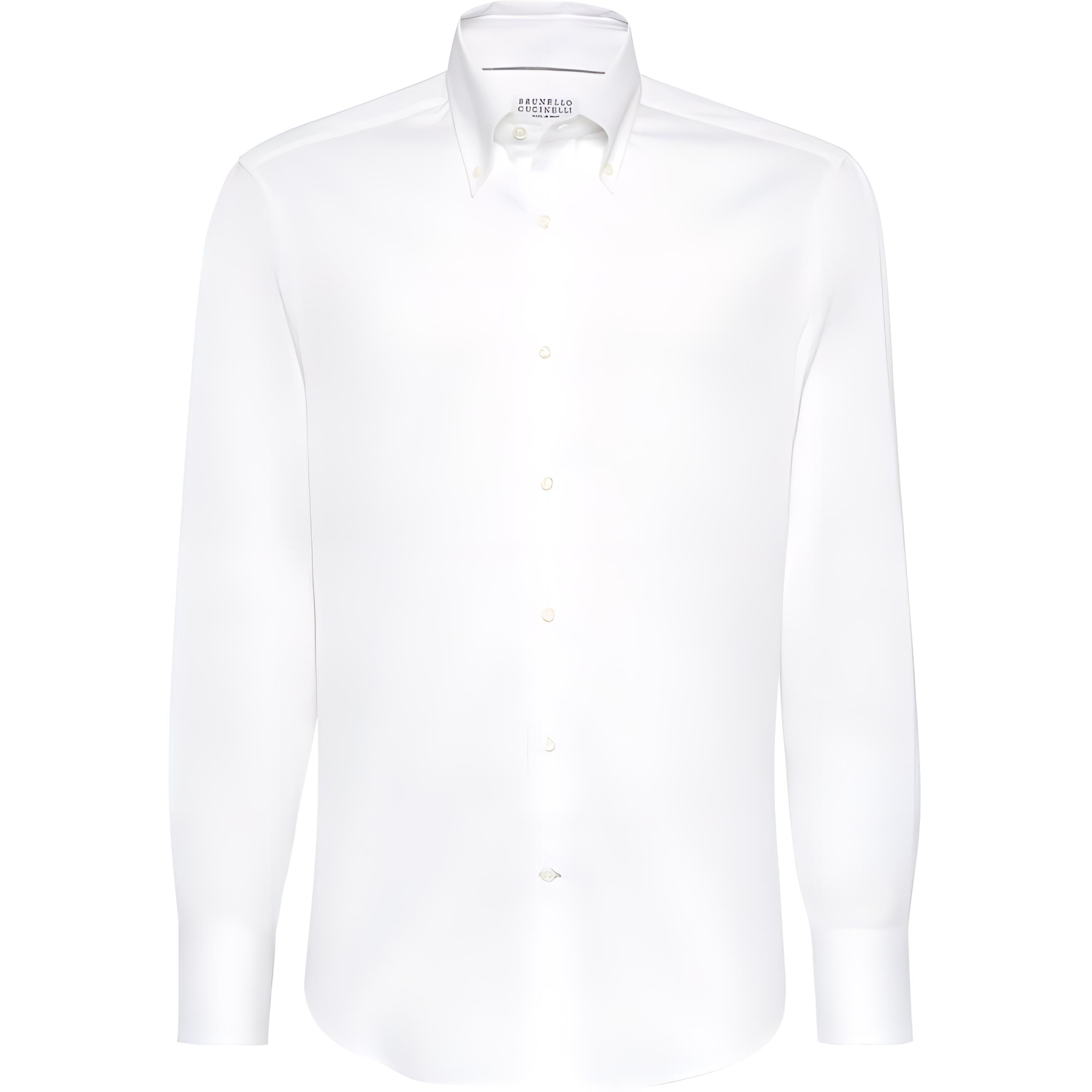 Brunello Cucinelli FW22 White Casual Long Sleeve Button-Up Shirt Men’s. M0UC41716-C159