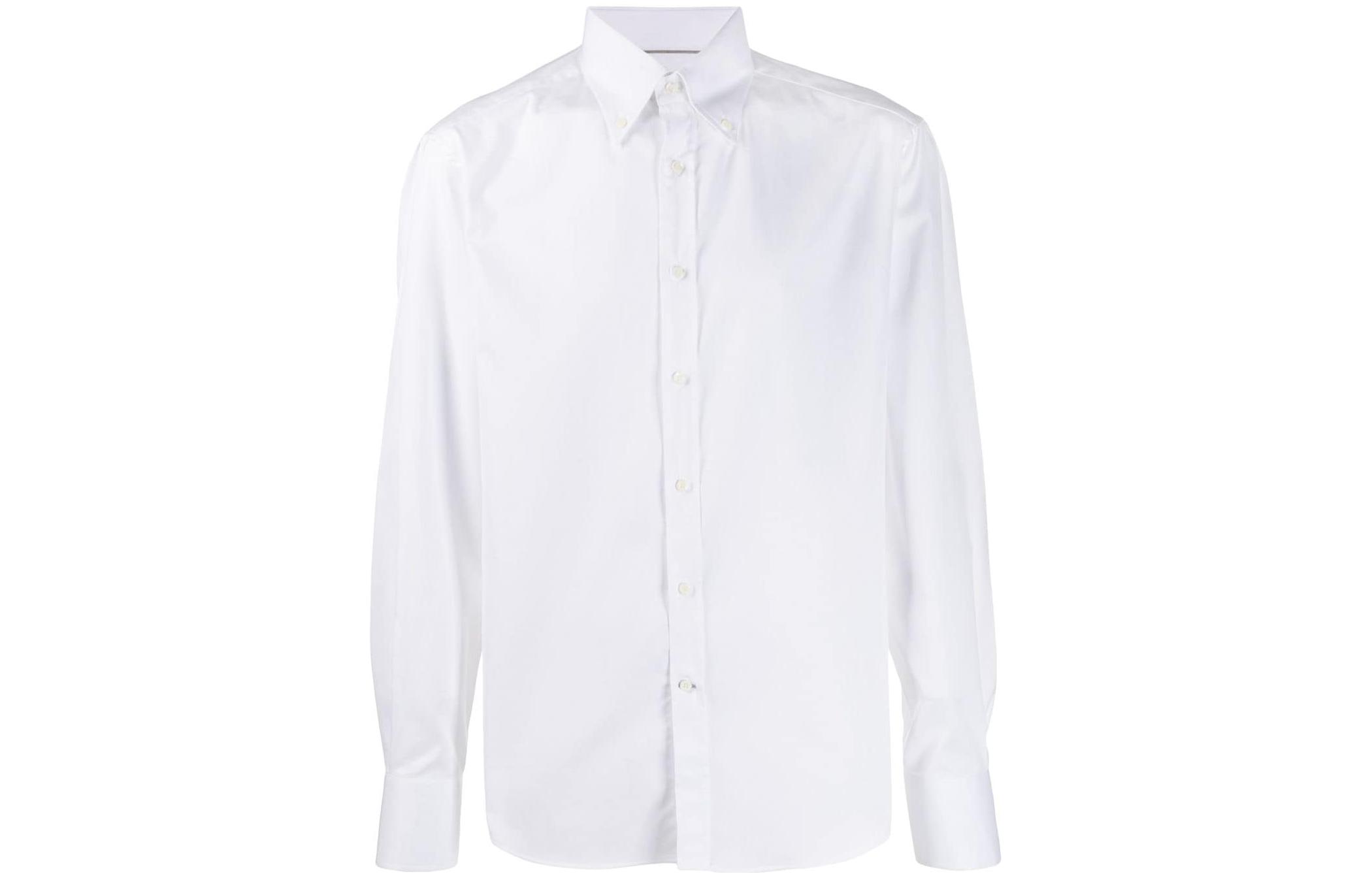 Order Brunello Cucinelli 2022秋冬男士白色休闲长袖衬衫。 M0UC41716-C159