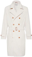 Order Brunello Cucinelli FW23 米色雙排扣長袖風衣外套 MD4796187-C4134