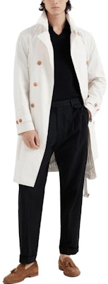 ブルネロクチネリ FW23 ベージュ ダブルブレスト 長袖 トレンチコート MD4796187-C4134 Lookbook ブルネロクチネリ FW23 ベージュ ダブルブレスト 長袖 トレンチコート MD4796187-C4134