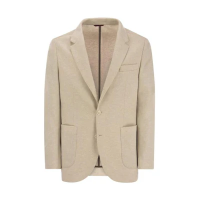 Brunello Cucinelli FW23 Beige Solid Casual Single-Breasted Blazer. ML8968J01-C042