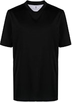 Brunello Cucinelli FW23 Black Solid V-Neck Loose Fit Short Sleeve T-Shirt M0B131344-C101 Brunello Cucinelli FW23 Black Solid V-Neck Loose Fit Short Sleeve T-Shirt M0B131344-C101