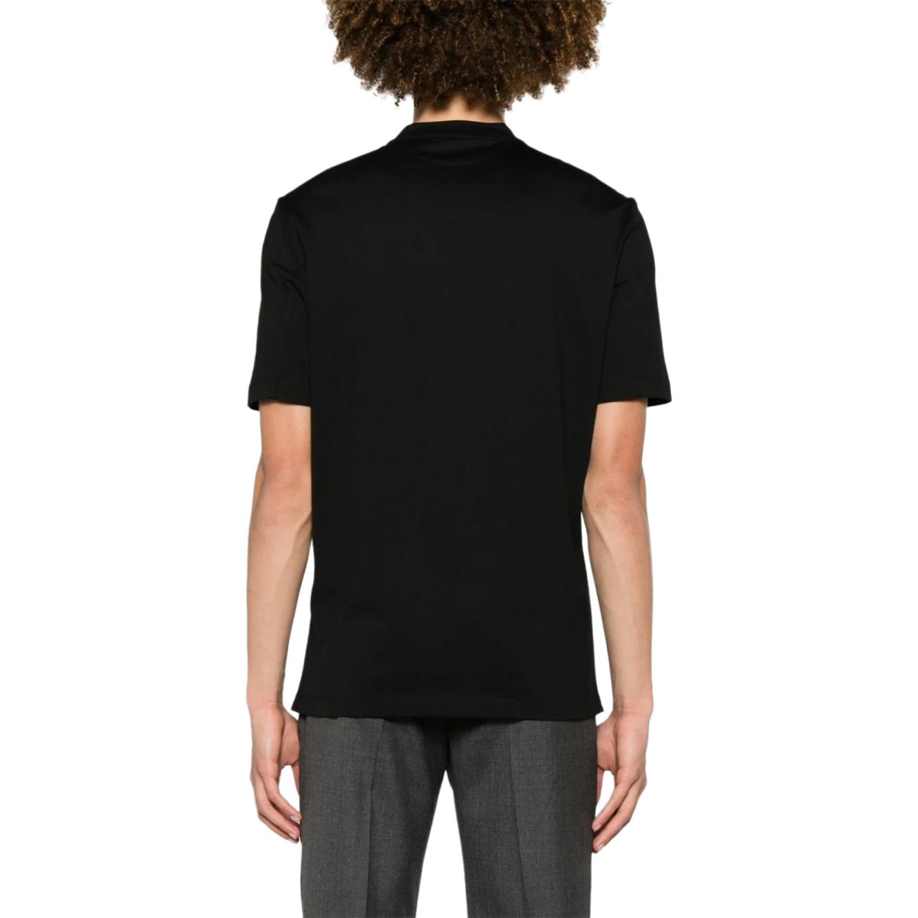 Shop Brunello Cucinelli FW23 Baju Hitam Longgar Leher-V Lengan Pendek M0B131344-C101