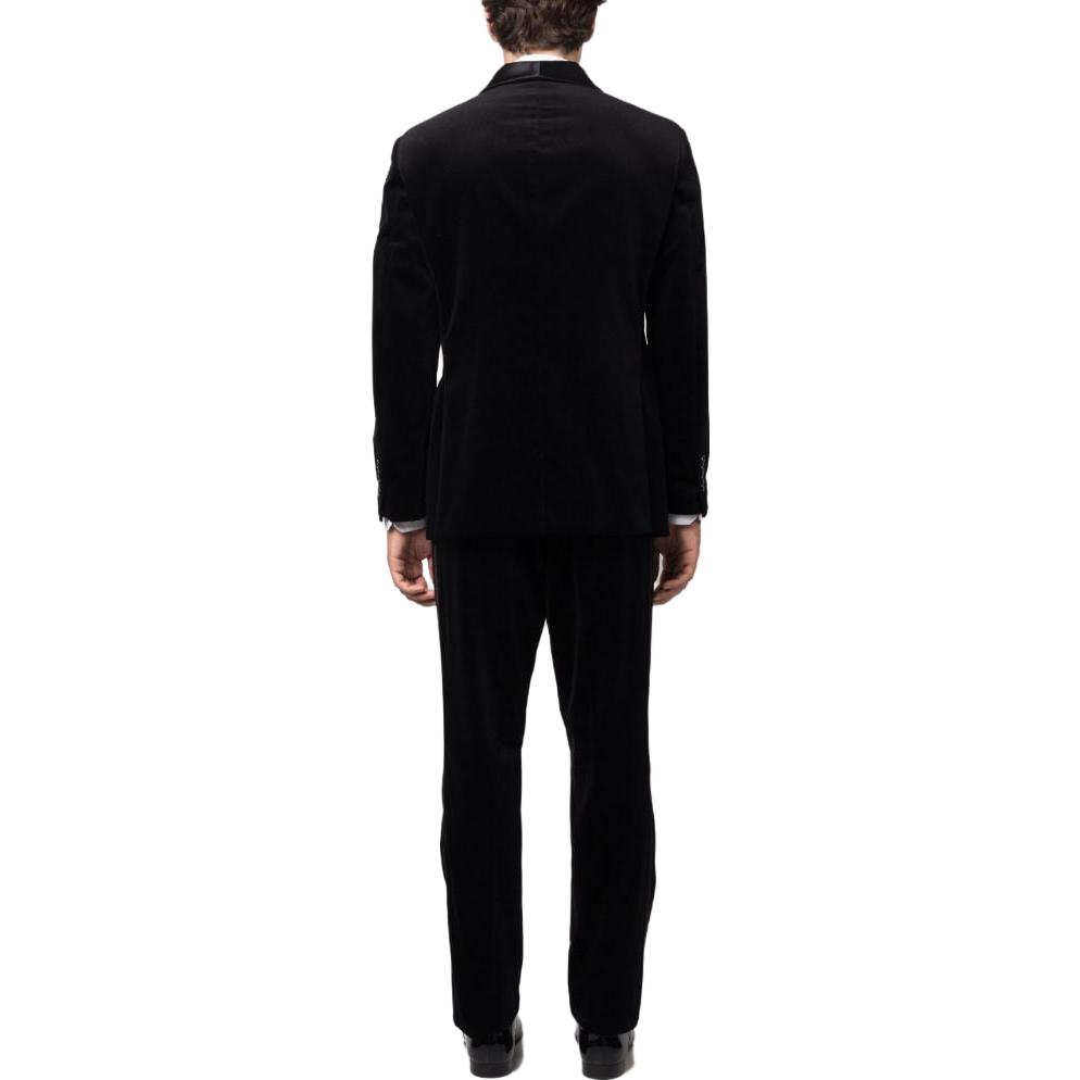 Shop 브루넬로 쿠치넬리 FW23 블랙 벨벳 더블 브레스티드 수트. ML479AS35-CI881