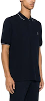 Purchase Brunello Cucinelli FW23 藍色刺繡Logo條紋領POLO衫 ME8549779G-CK781