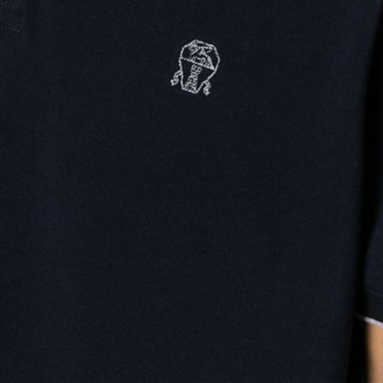 Sizing Brunello Cucinelli FW23 藍色刺繡Logo條紋領POLO衫 ME8549779G-CK781
