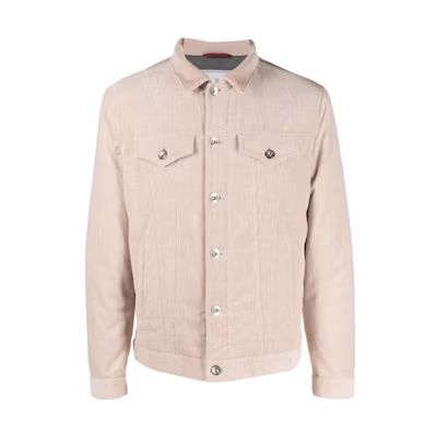 Brunello Cucinelli FW23 Brown Single-Breasted Shirt Jacket. MQ4356880-CBM88
