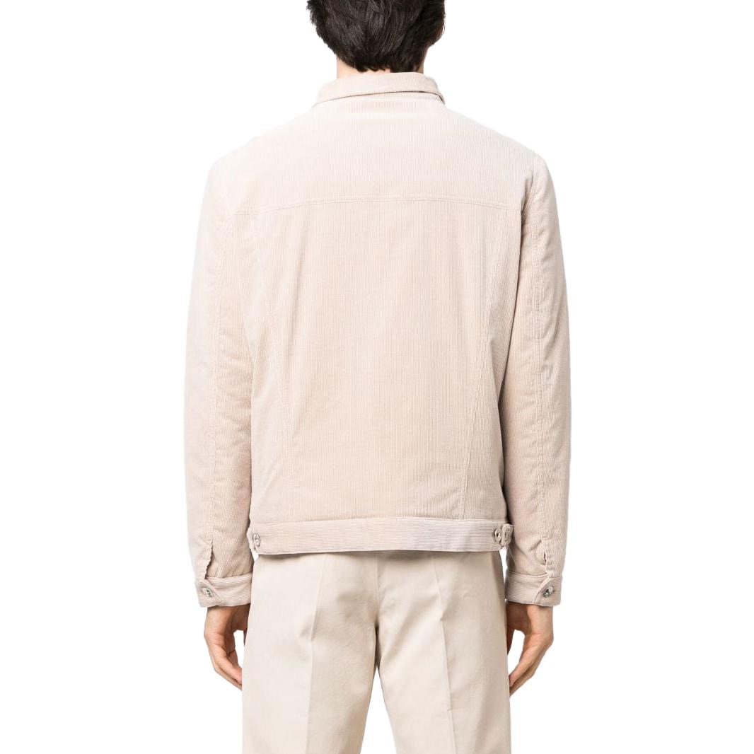 Shop Brunello Cucinelli FW23 棕色單排扣襯衫外套。 MQ4356880-CBM88