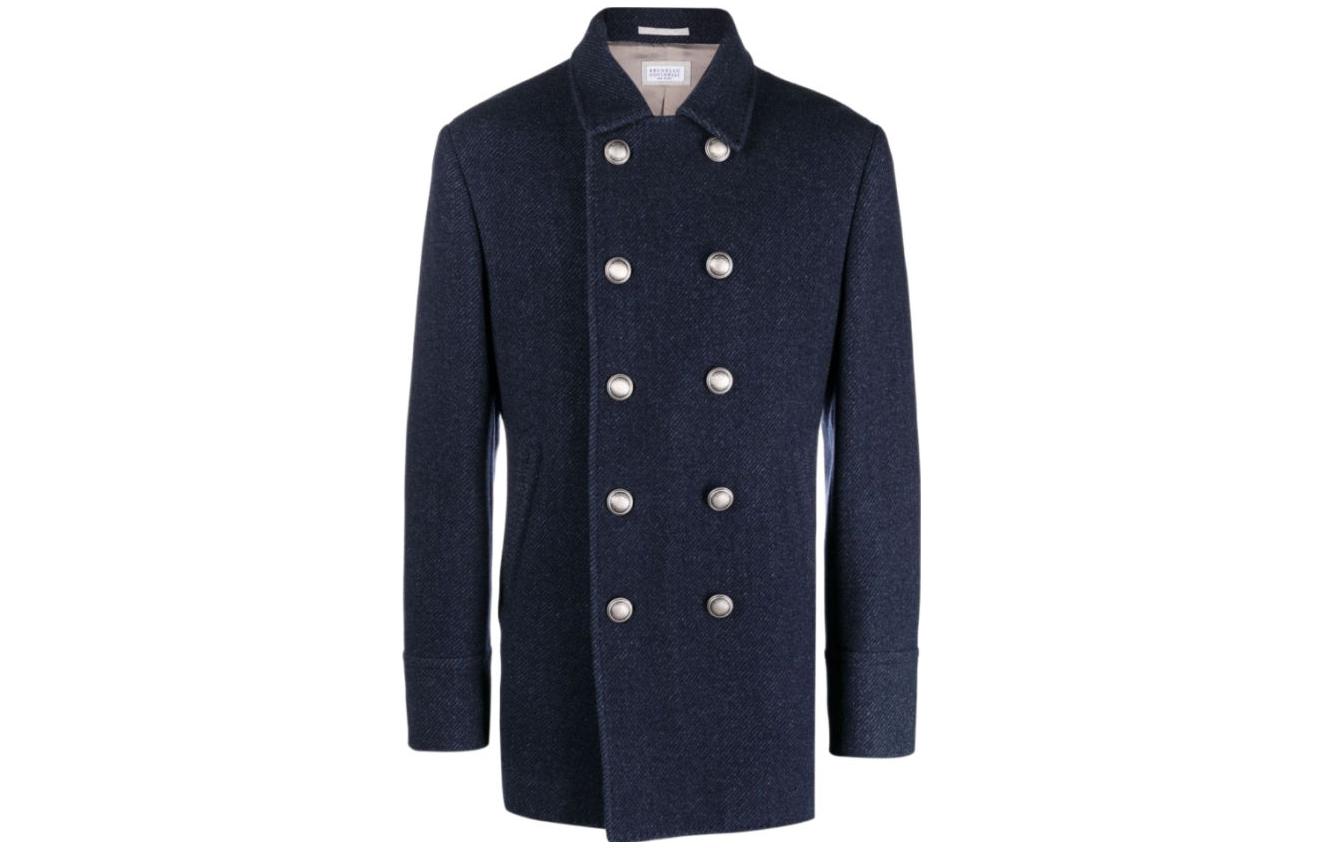 Order Brunello Cucinelli FW23 Mantel Kasual Double-Breasted Biru. MY4407008D-C007