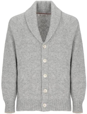 布納羅古奇內利 FW23 灰色純色針織長袖開衫 MLP504006-CIY61 Order 布納羅古奇內利 FW23 灰色純色針織長袖開衫 MLP504006-CIY61