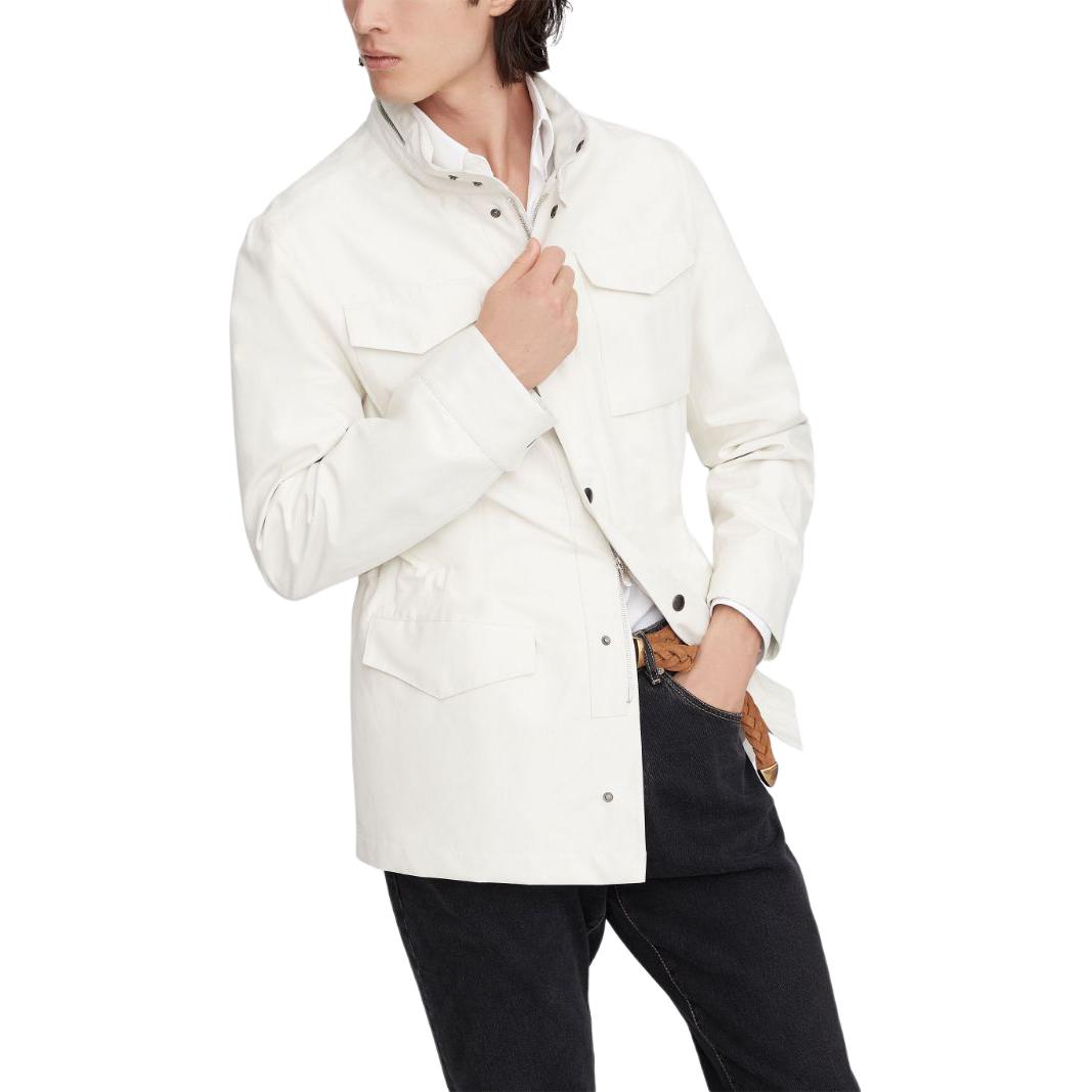 Purchase Brunello Cucinelli 2023秋冬 米白色口袋立領長袖外套 MB4086113-CHE54