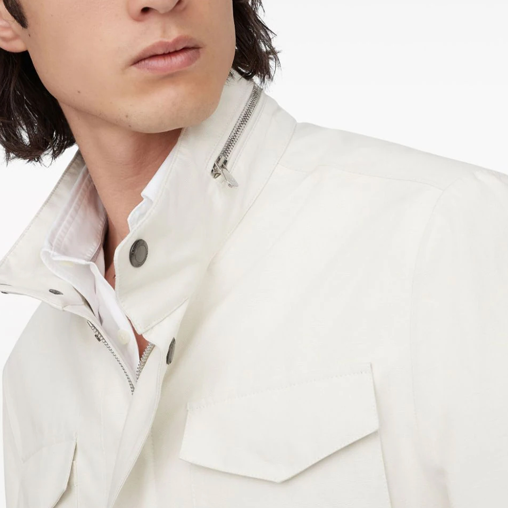 Details for Brunello Cucinelli 2023秋冬 米白色口袋立領長袖外套 MB4086113-CHE54