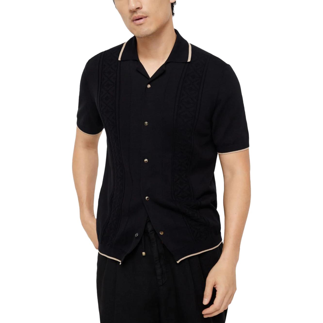 Lookbook 布内洛·库奇内利 FW23 拼接印花短袖POLO衫 M29202605-CNH72