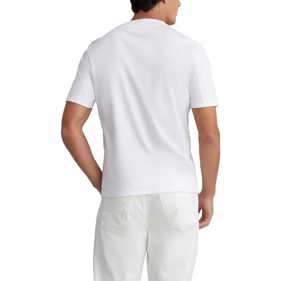 Shop Brunello Cucinelli FW23 Kaos Oblong Kasual Warna Polos Crew Neck. M0B131308-C6159