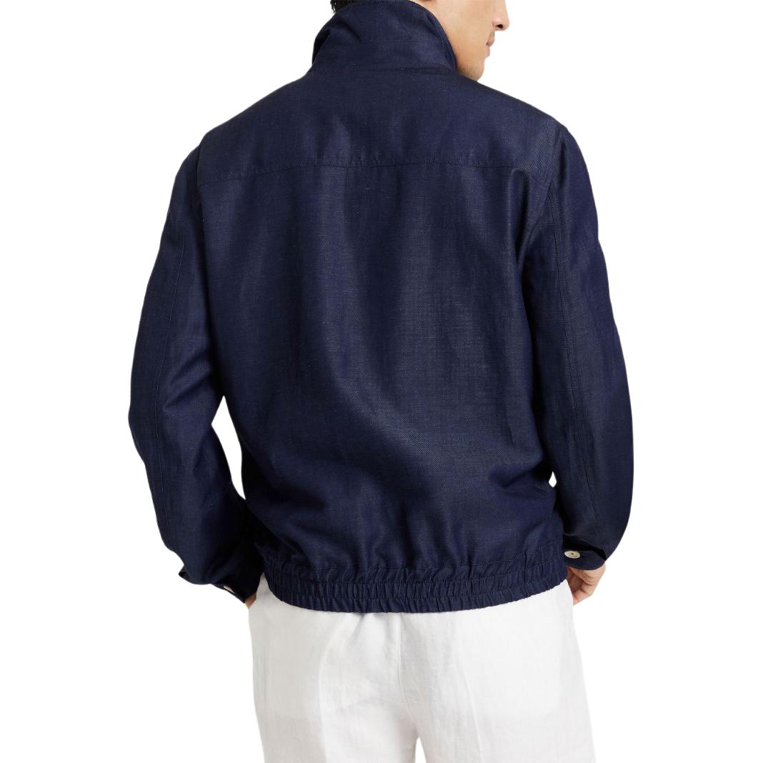 Shop Brunello Cucinelli FW23 雙拉鍊藍色休閒外套 MB4046205-C189