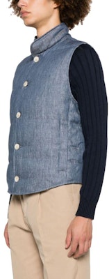 布鲁内罗·库奇内利FW23深蓝色羽绒马甲无袖休闲夹克。 MS4981852-CJM90 Purchase 布鲁内罗·库奇内利FW23深蓝色羽绒马甲无袖休闲夹克。 MS4981852-CJM90